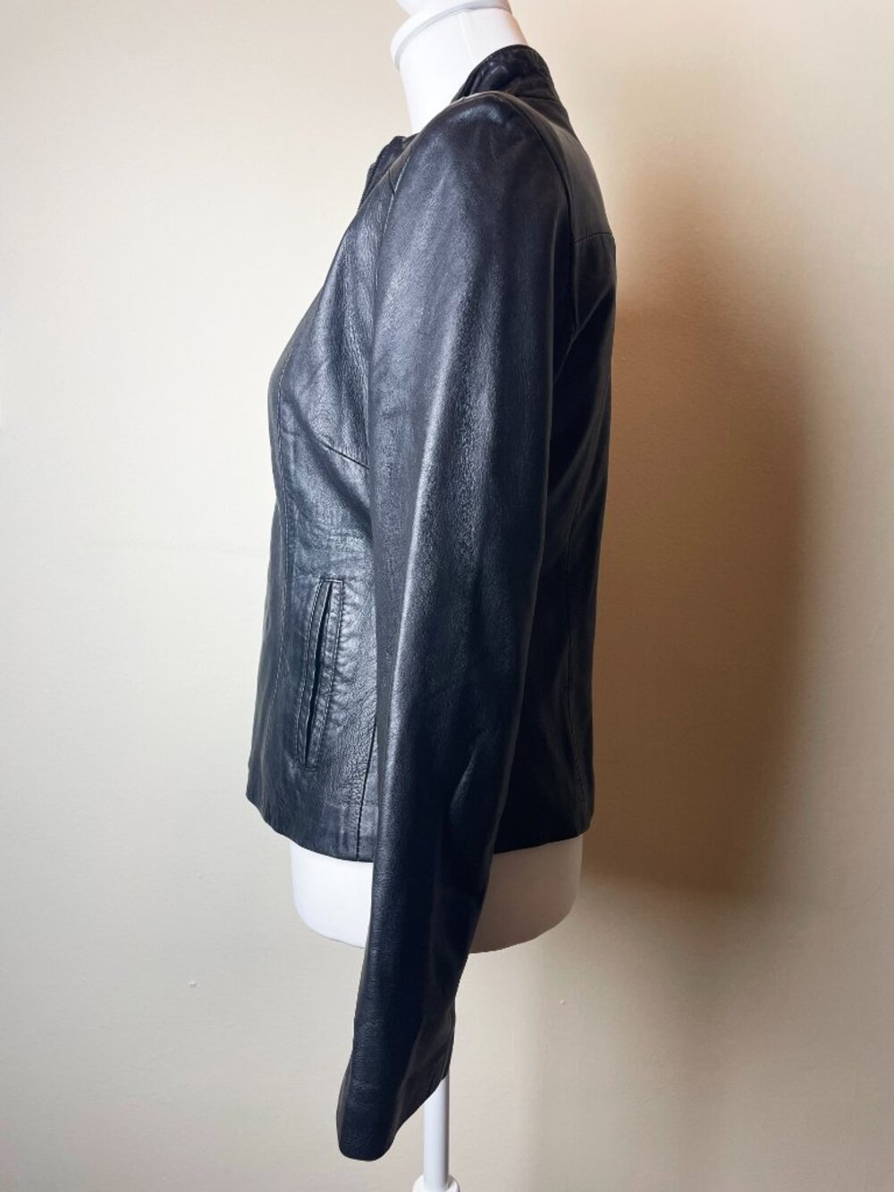 Mitici Anni 60 Vintage Black Genuine Italian Full Zipper Leather Jacket | Size S - Picture 7 of 12